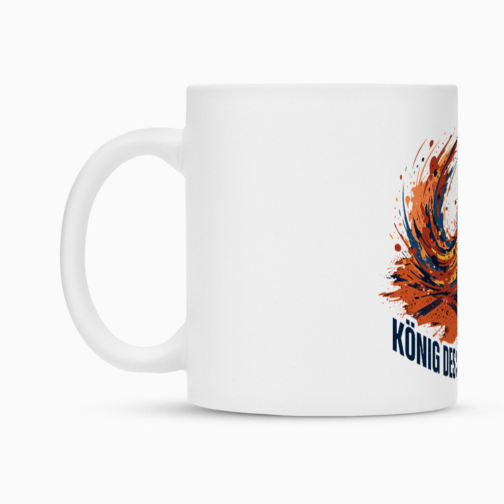 König des Sandplatzes auf Tasse, Farbe weiß