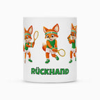 Yuki Rückhand auf Tasse, Farbe weiß