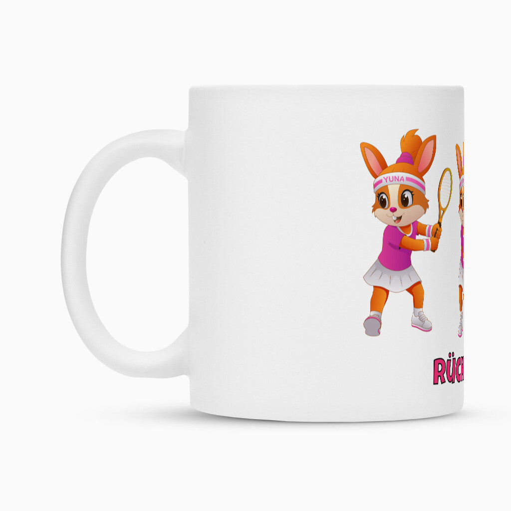 Yuna Rückhand auf Tasse, Farbe weiß