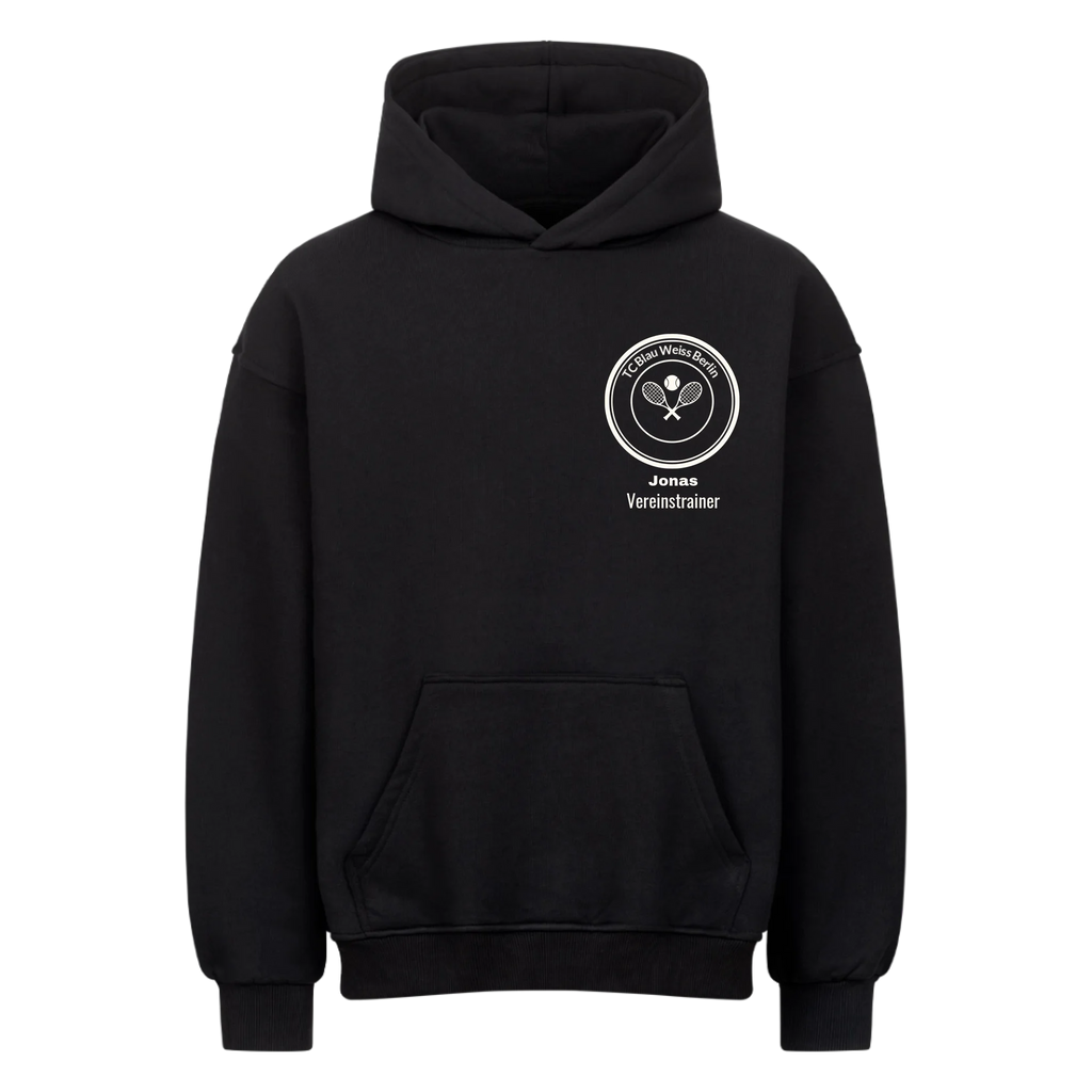 Vereinslogo auf Oversized Hoodie, Farbe schwarz