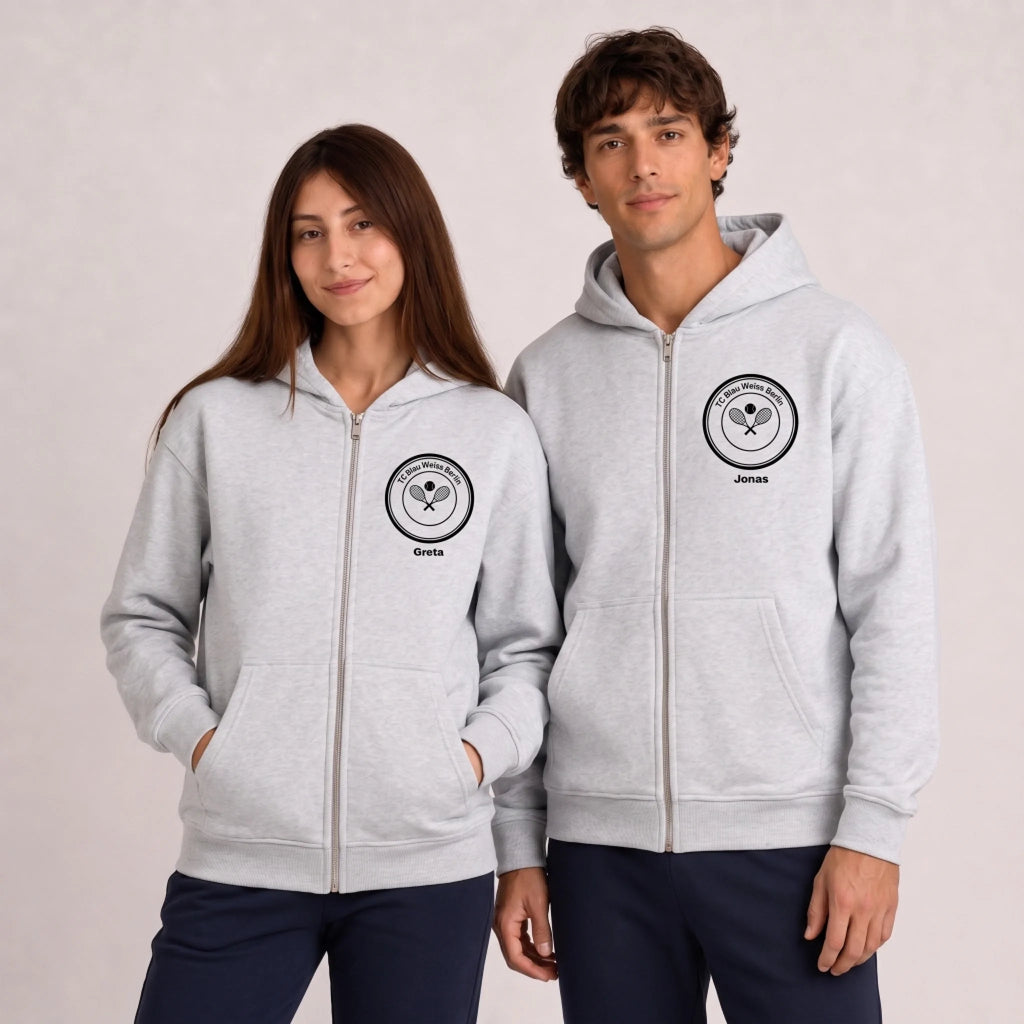 Vereinslogo auf Oversized Zip-Hoodie