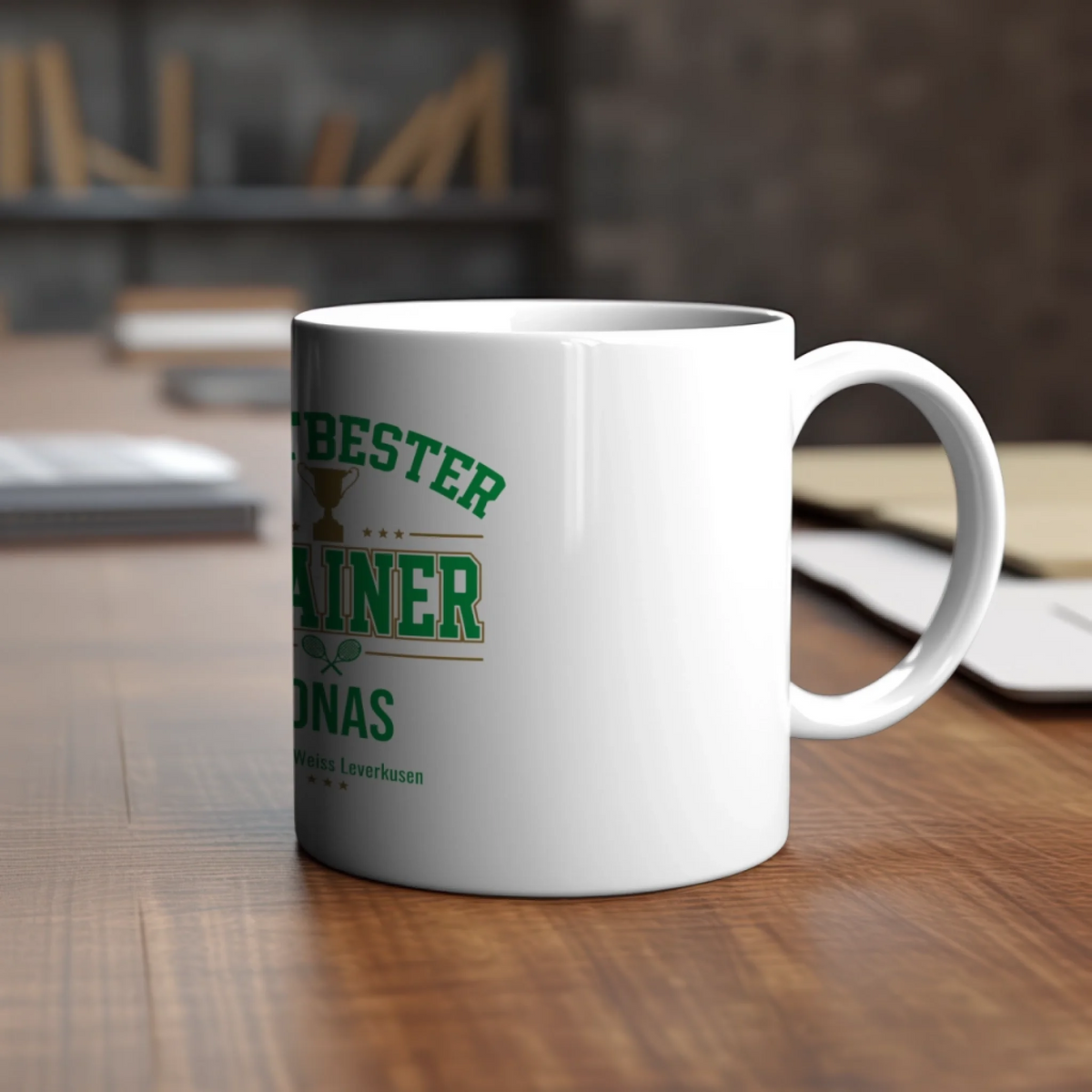 Weltbester Trainer Trophäe auf Tasse