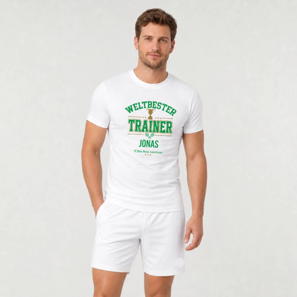 Weltbester Trainer Trophäe auf T-Shirt