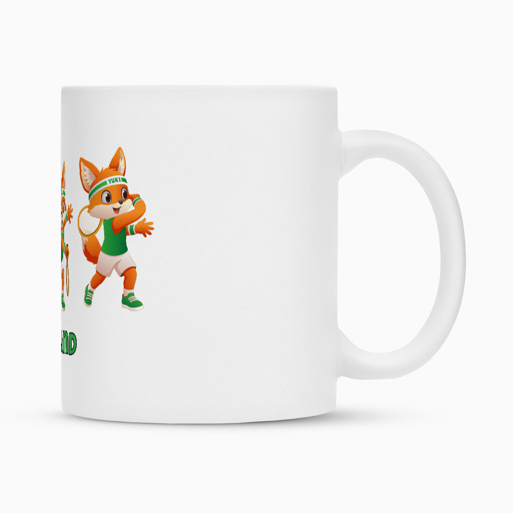 Yuki Vorhand auf Tasse, Farbe weiß