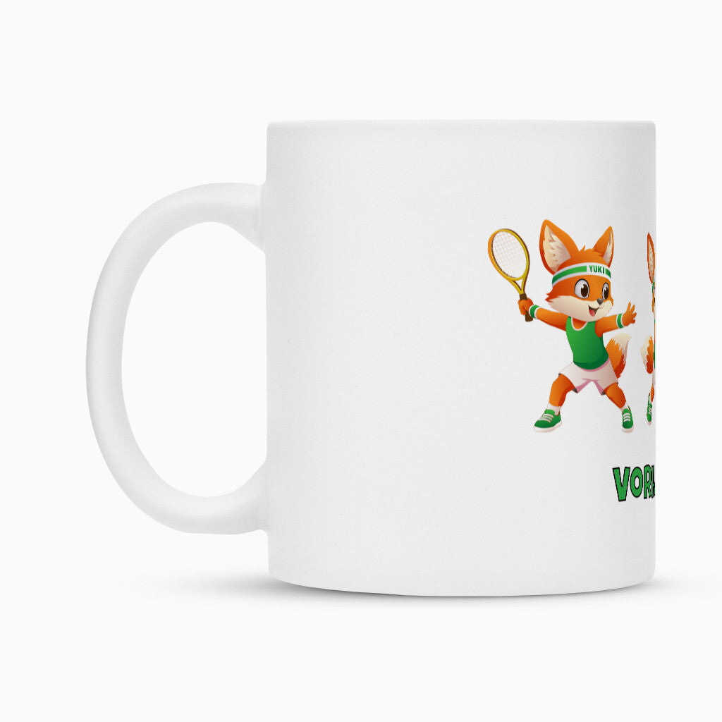 Yuki Vorhand auf Tasse, Farbe weiß