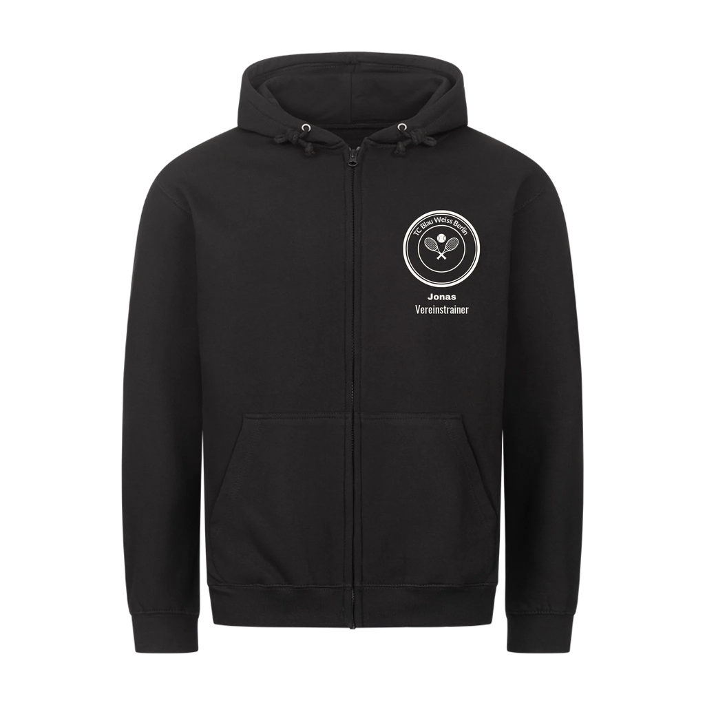 Vereinslogo auf Zip-Hoodie, Farbe schwarz