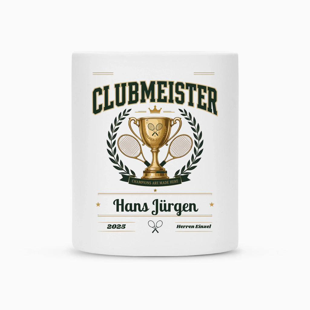 Clubmeister Trophäe auf Tasse, Farbe weiß