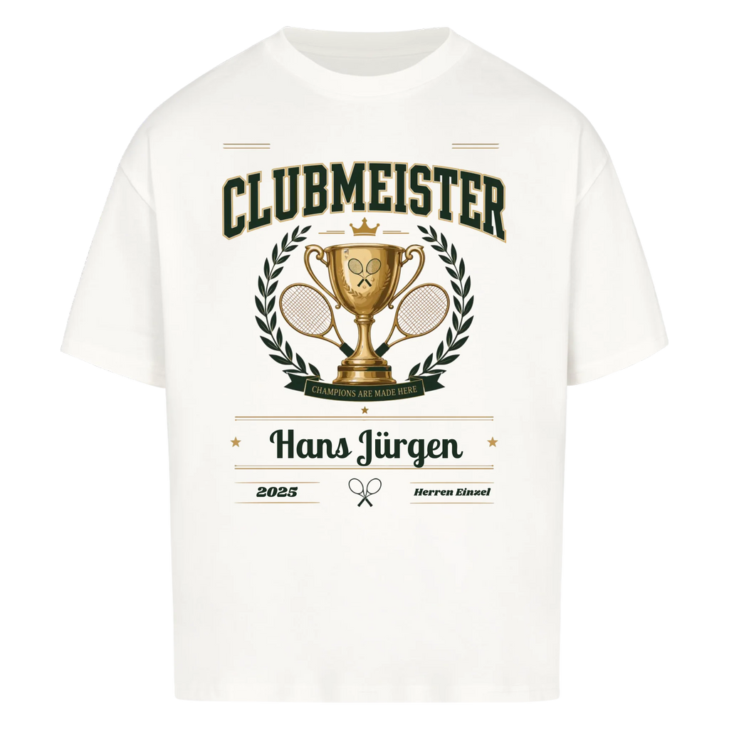 Clubmeister Trophäe auf Oversized Shirt, Farbe weiß