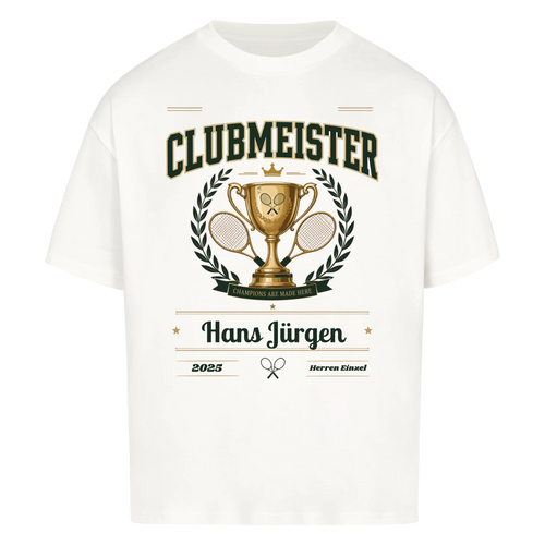 Clubmeister Trophäe auf Oversized Shirt, Farbe weiß
