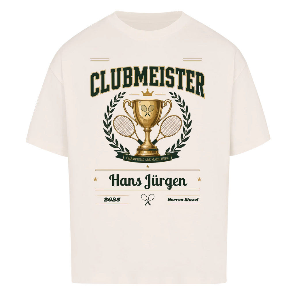 Clubmeister Trophäe auf Oversized Shirt, Farbe naturweiß