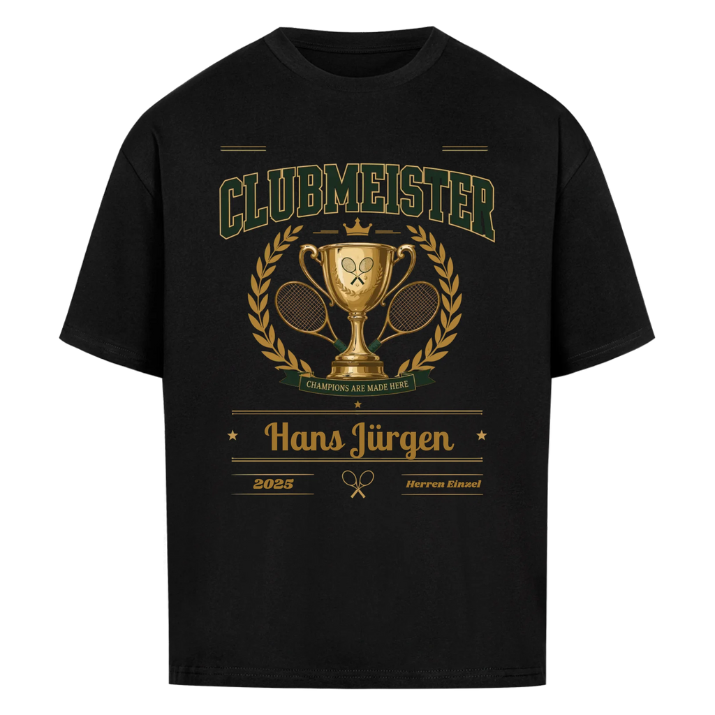 Clubmeister Trophäe auf Oversized Shirt, Farbe schwarz