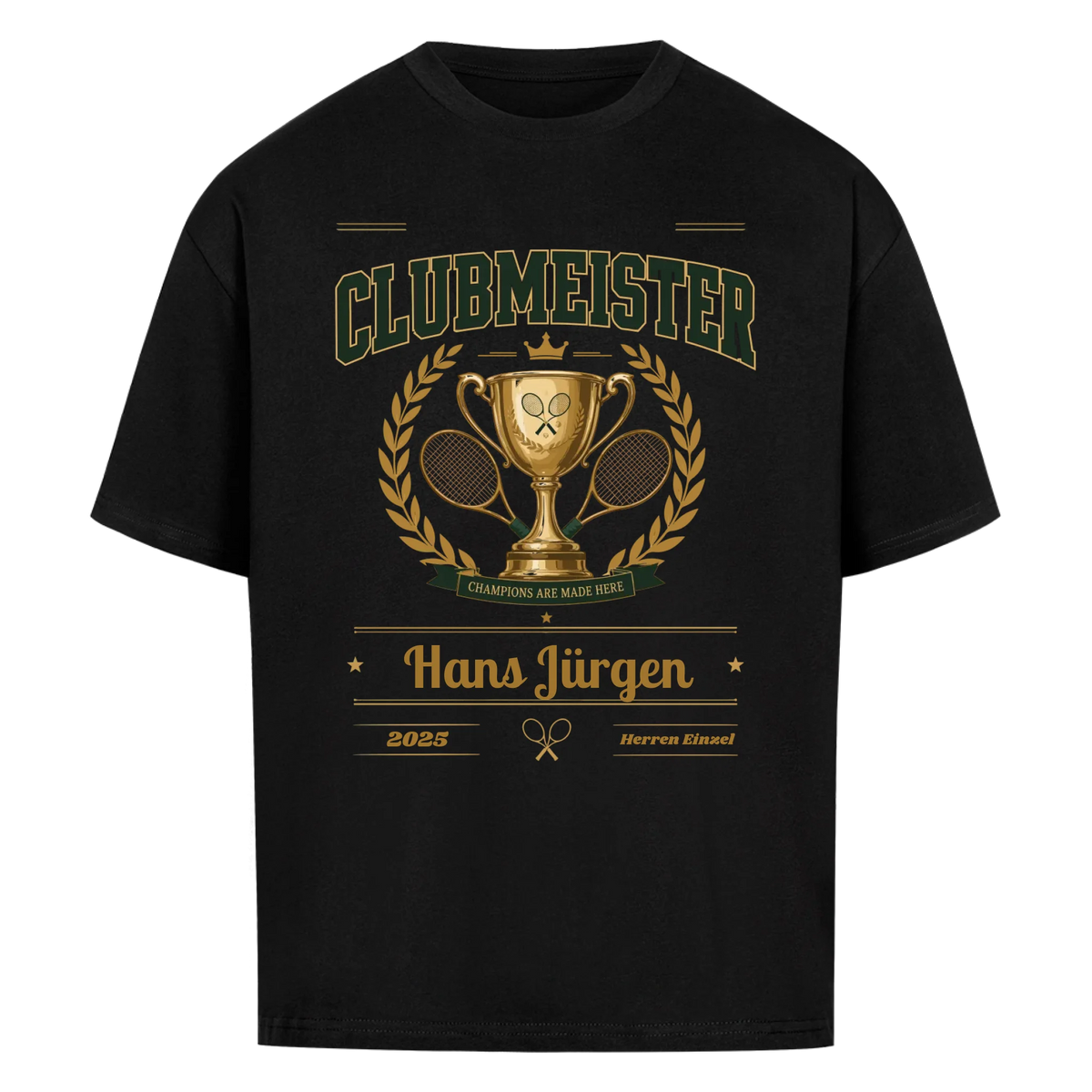 Clubmeister Trophäe auf Oversized Shirt, Farbe schwarz