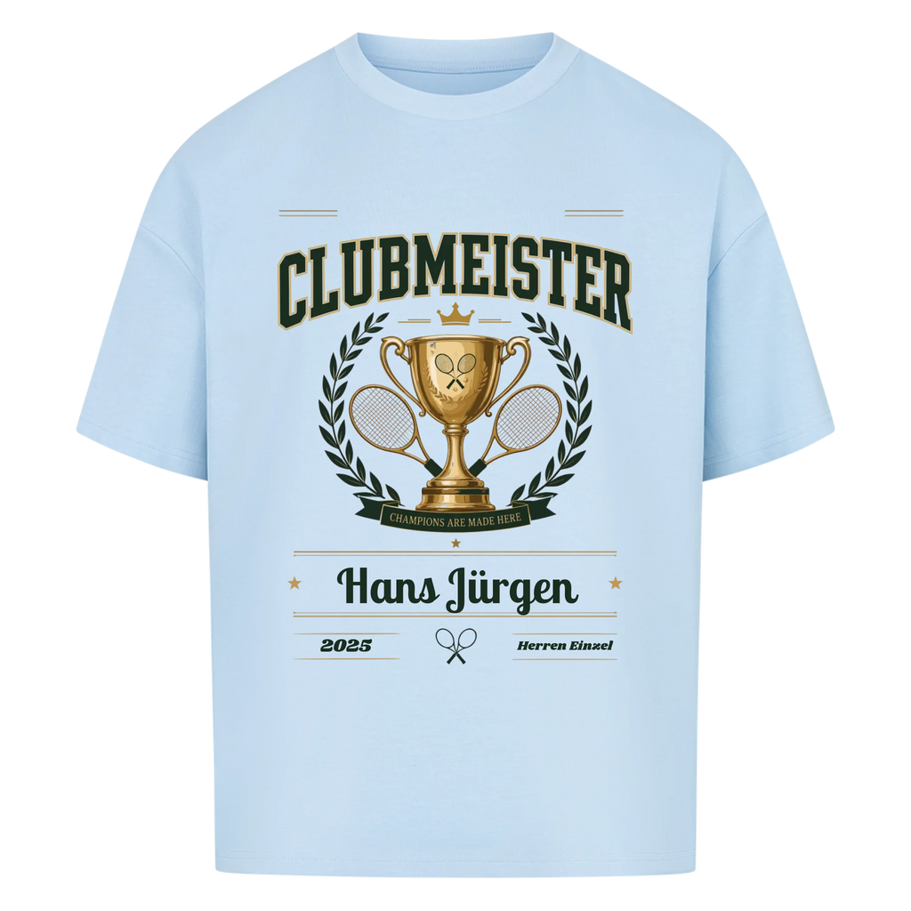 Clubmeister Trophäe auf Oversized Shirt, Farbe babyblau