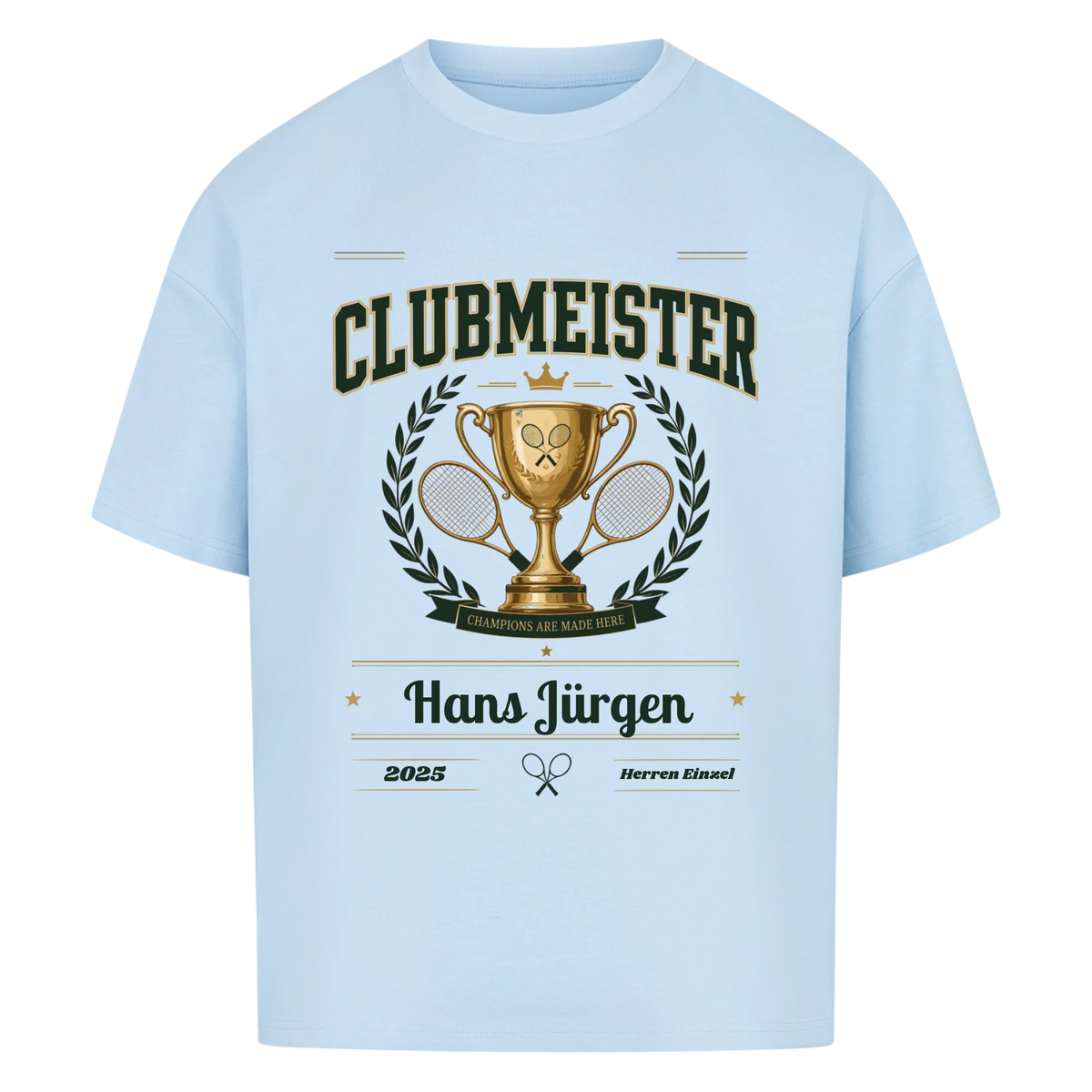 Clubmeister Trophäe auf Oversized Shirt, Farbe babyblau