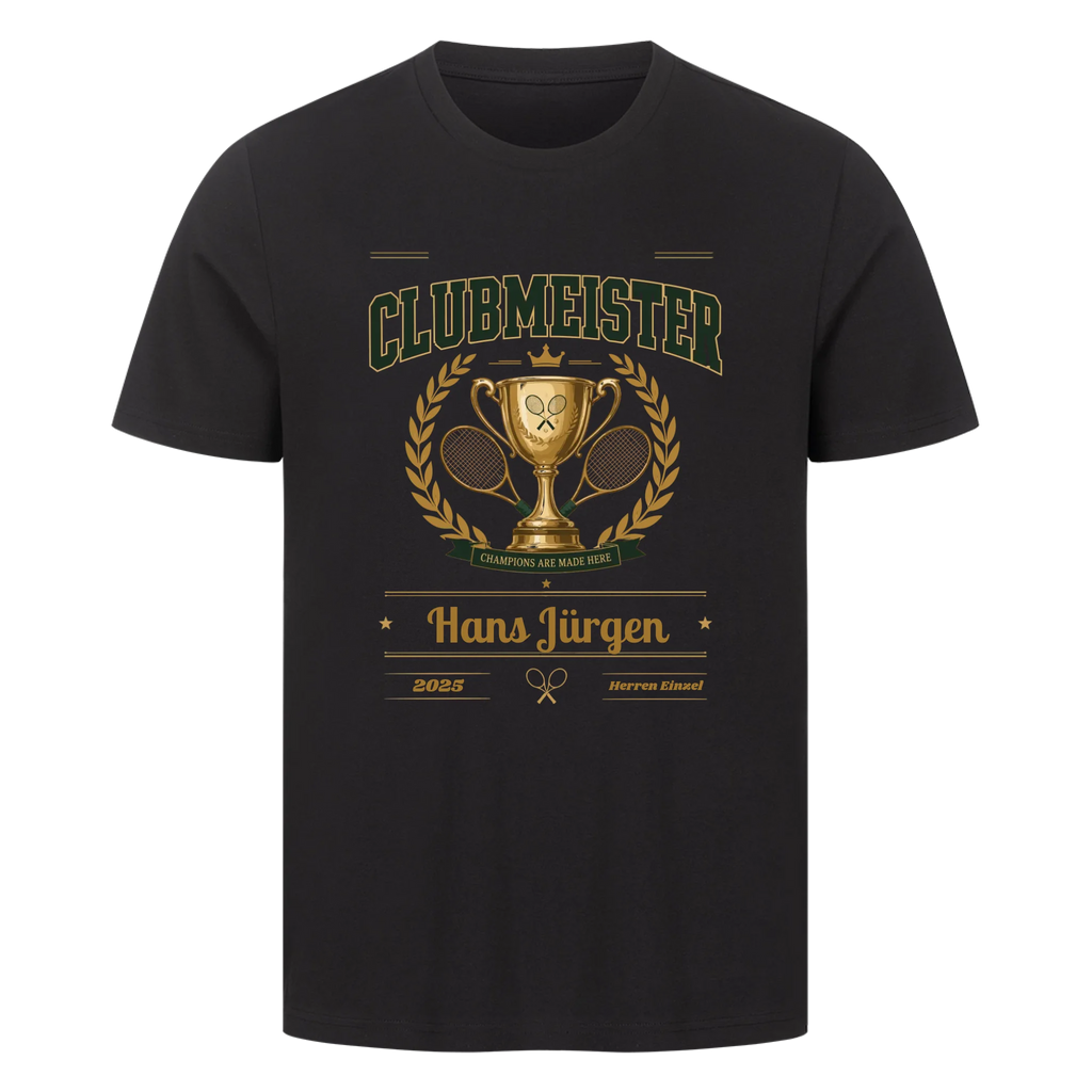 Clubmeister Trophäe auf T-Shirt, Farbe schwarz