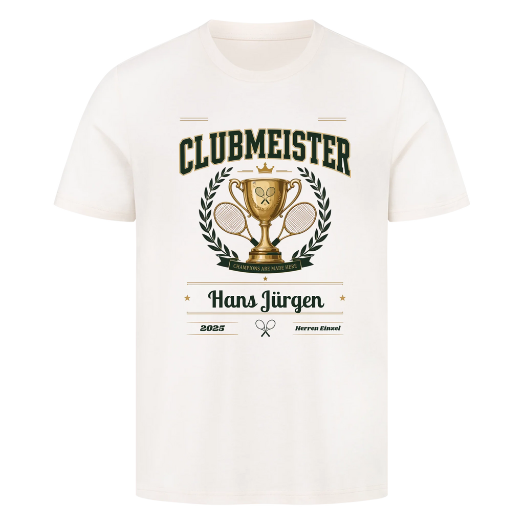 Clubmeister Trophäe auf T-Shirt, Farbe naturweiß