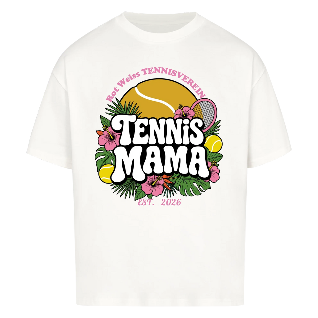 Tennis Mama auf Oversized Shirt, Farbe weiß
