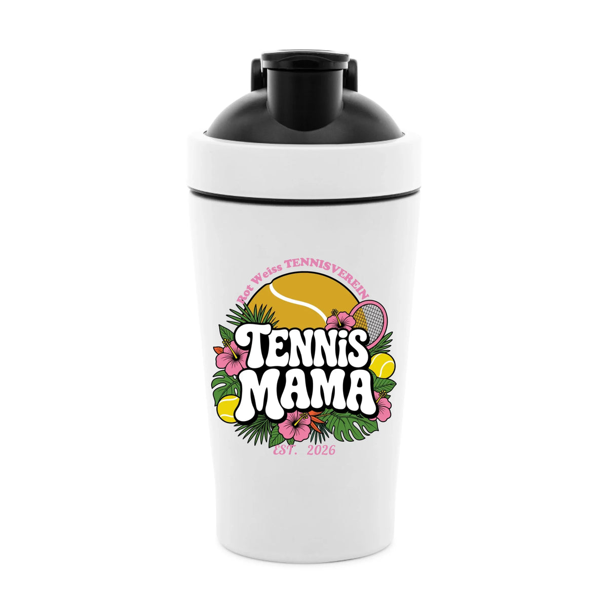 Tennis Mama auf Shaker, Farbe weiß