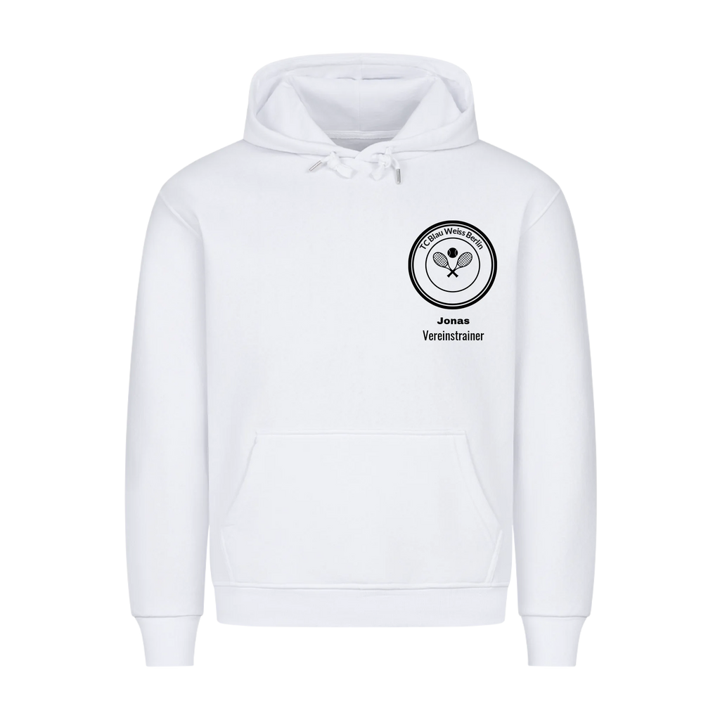 Vereinslogo auf Hoodie, Farbe weiß