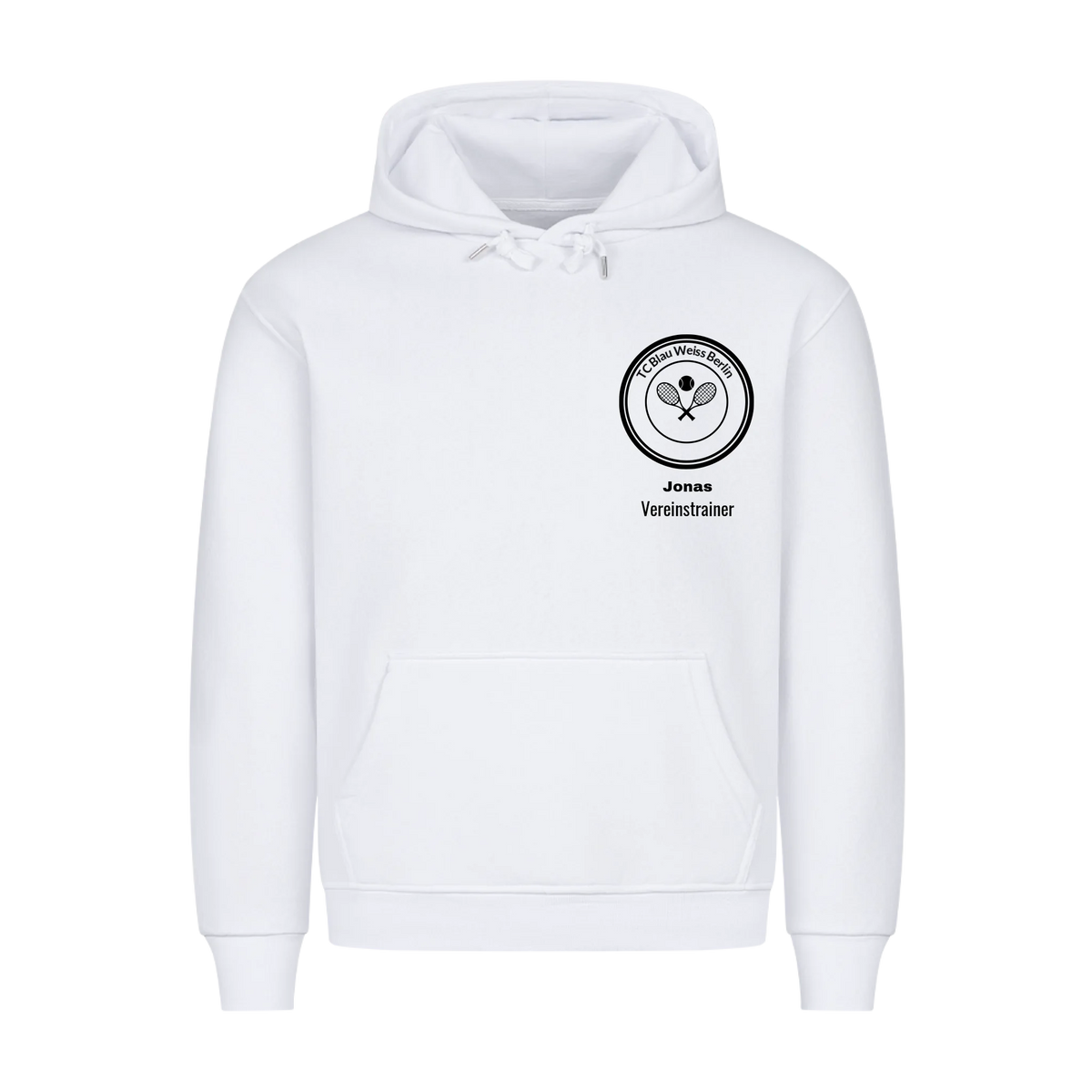 Vereinslogo auf Hoodie, Farbe weiß