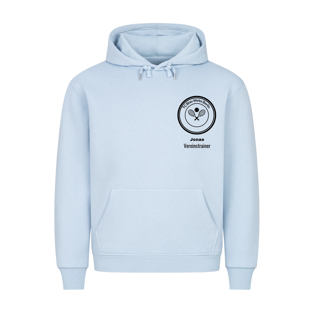 Vereinslogo auf Hoodie, Farbe babyblau
