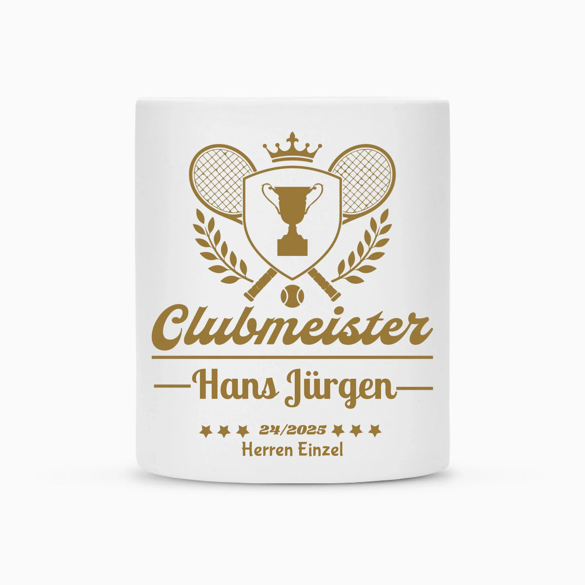 Clubmeister Classic auf Tasse, Farbe weiß