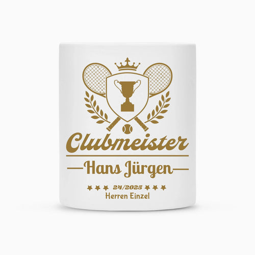 Clubmeister Classic auf Tasse, Farbe weiß