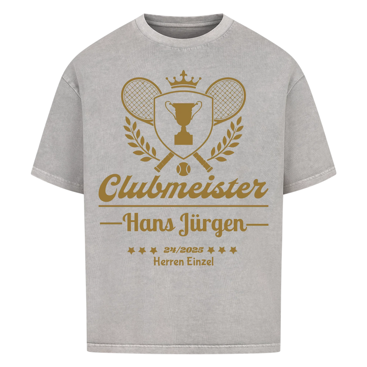Clubmeister Classic auf Oversized Shirt, Farbe verwaschen grau