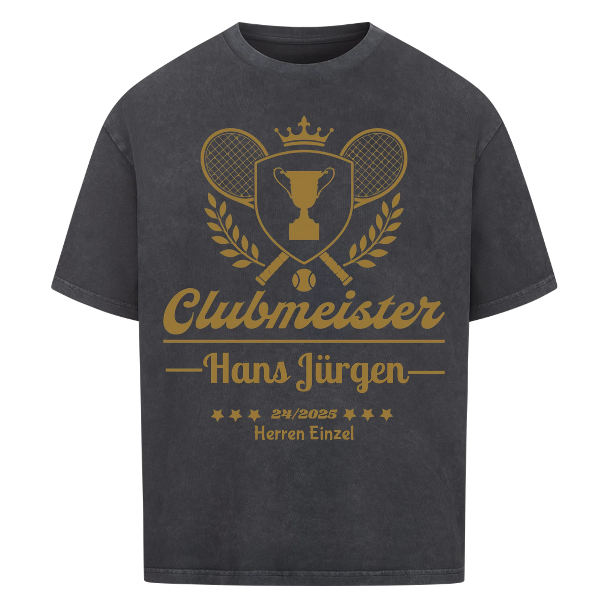 Clubmeister Classic auf Oversized Shirt, Farbe verwaschen schwarz