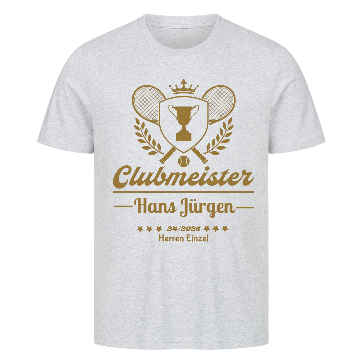 Clubmeister Classic auf T-Shirt, Farbe grau meliert