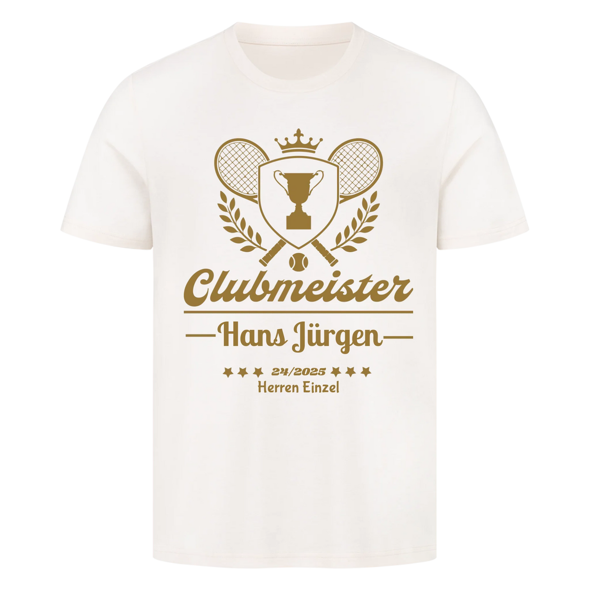 Clubmeister Classic auf T-Shirt, Farbe naturweiß