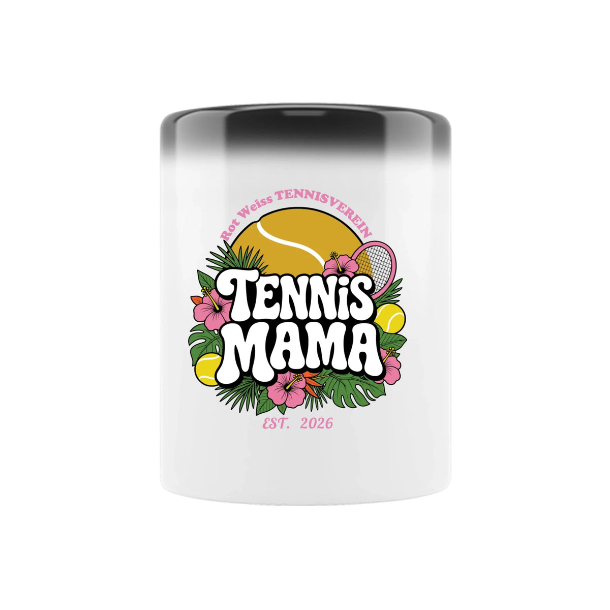 Tennis Mama auf Zaubertasse, Farbe schwarz
