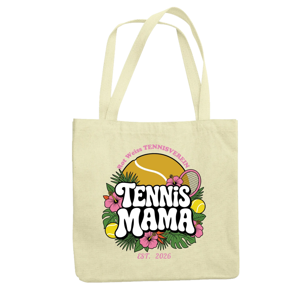 Tennis Mama auf Jutebeutel, Farbe natur
