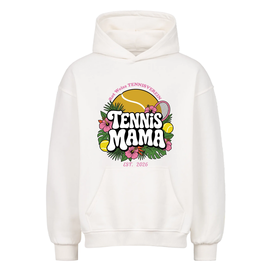 Tennis Mama auf Oversized Hoodie, Farbe weiß