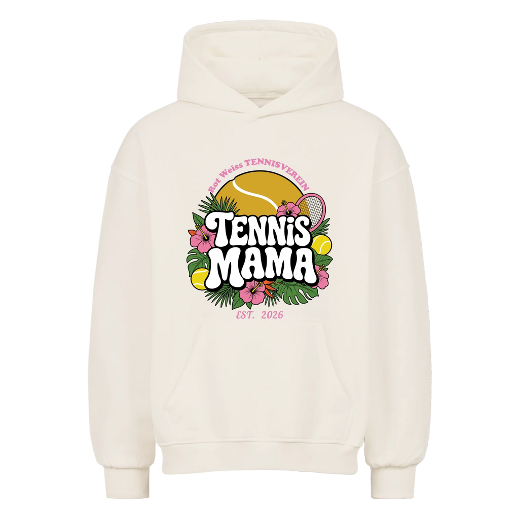 Tennis Mama auf Oversized Hoodie, Farbe naturweiß