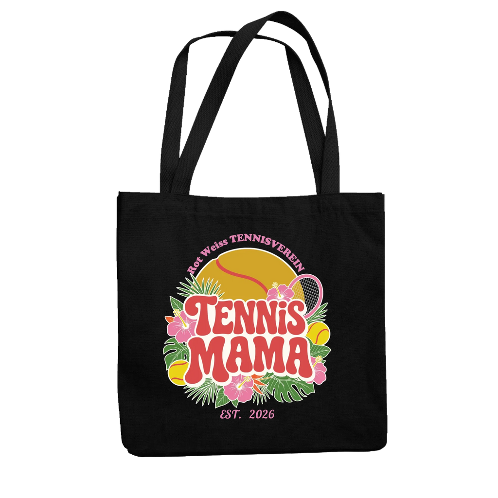 Tennis Mama auf Jutebeutel, Farbe schwarz
