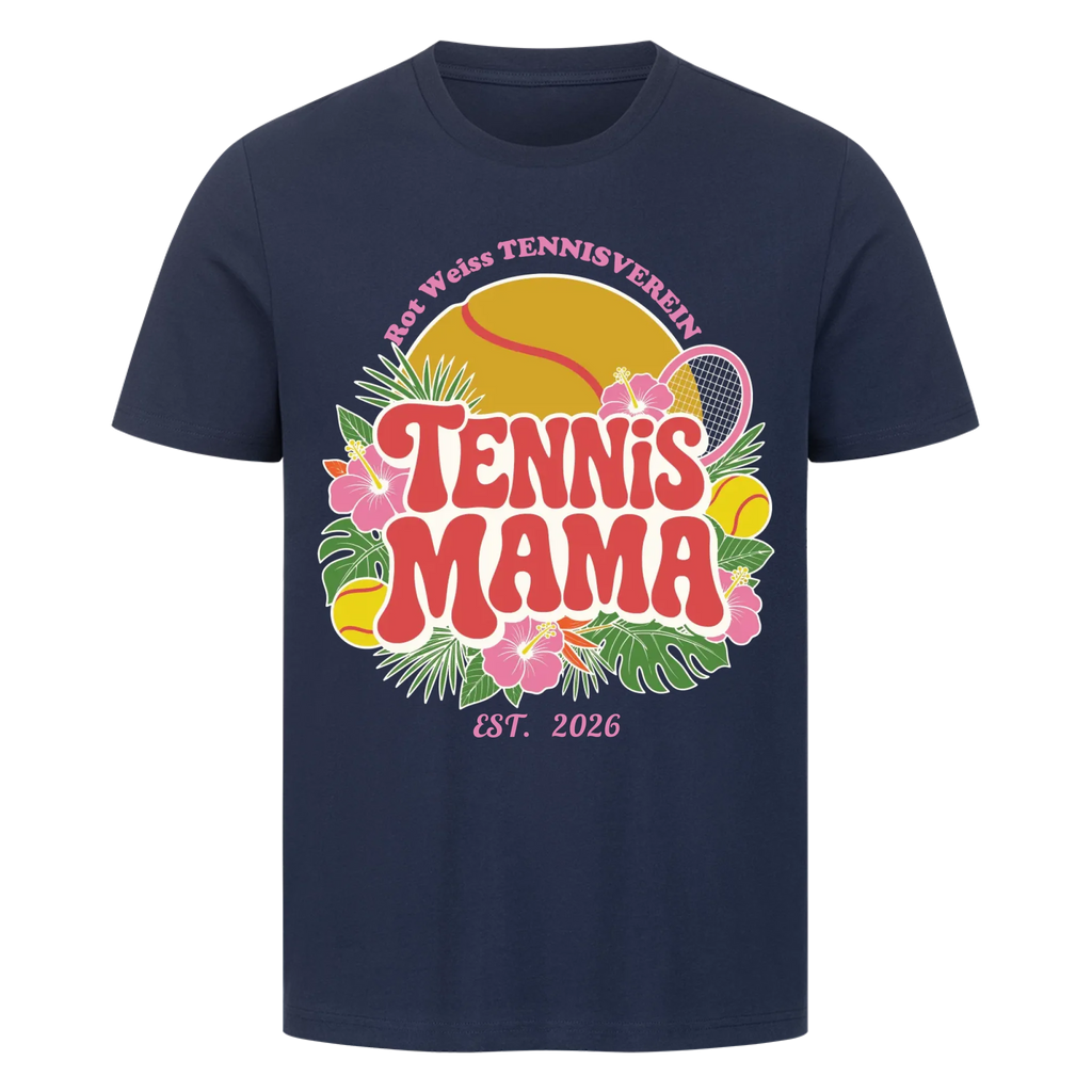 Tennis Mama auf T-Shirt, Farbe marineblau