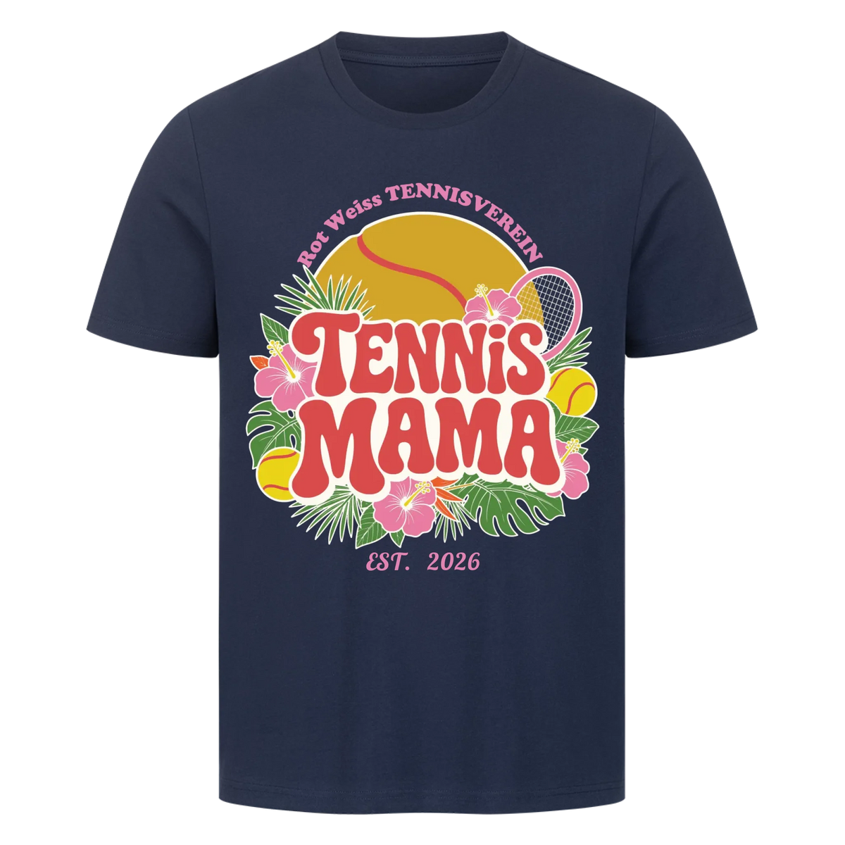 Tennis Mama auf T-Shirt, Farbe marineblau
