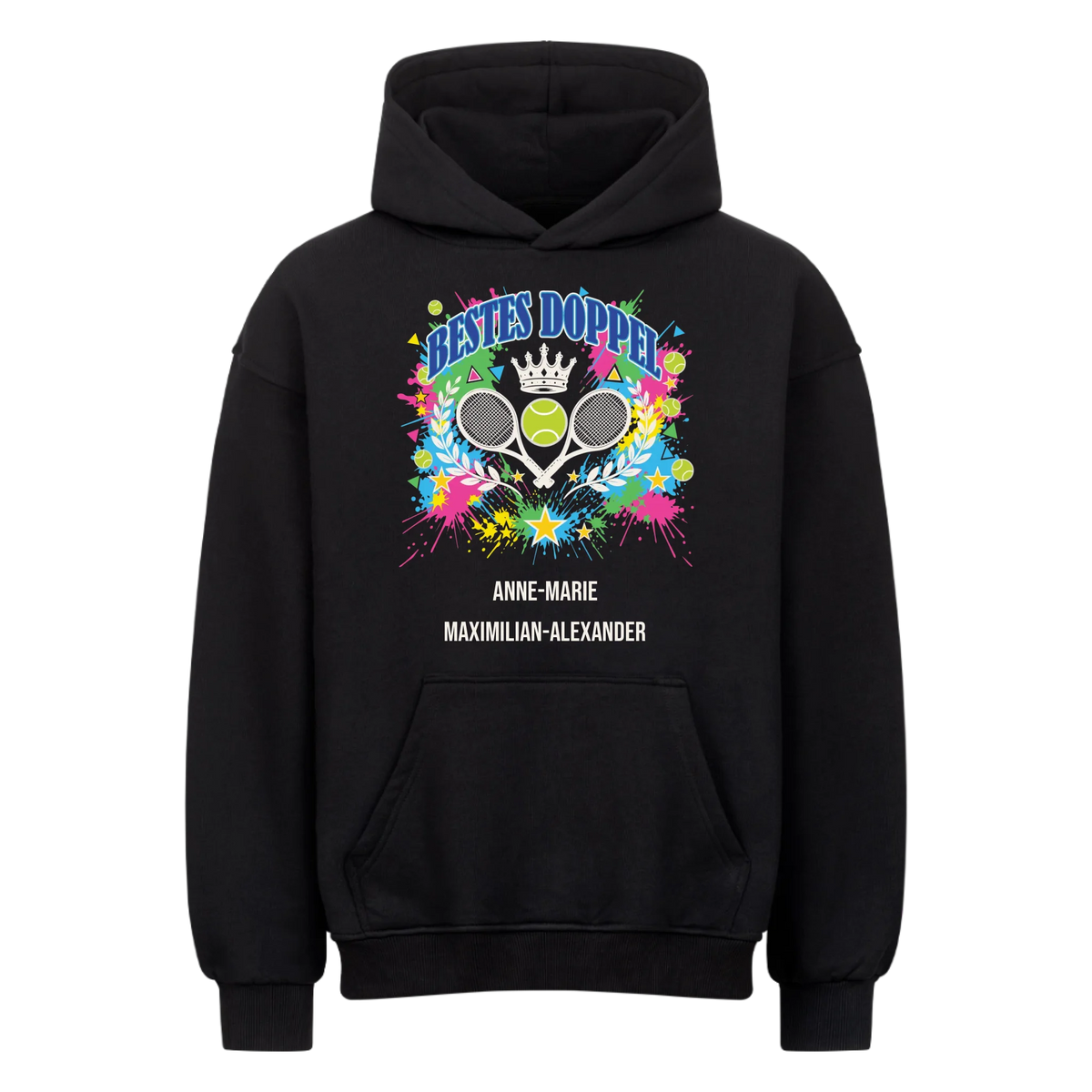 Bestes Doppel auf Oversized Hoodie, Farbe schwarz