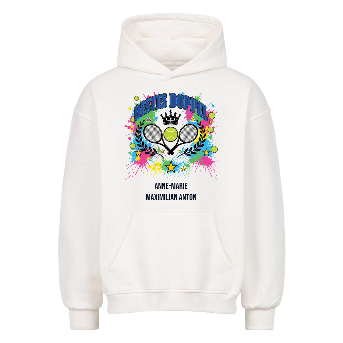 Bestes Doppel auf Oversized Hoodie, Farbe weiß