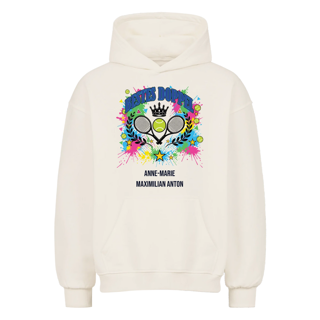Bestes Doppel auf Oversized Hoodie, Farbe naturweiß