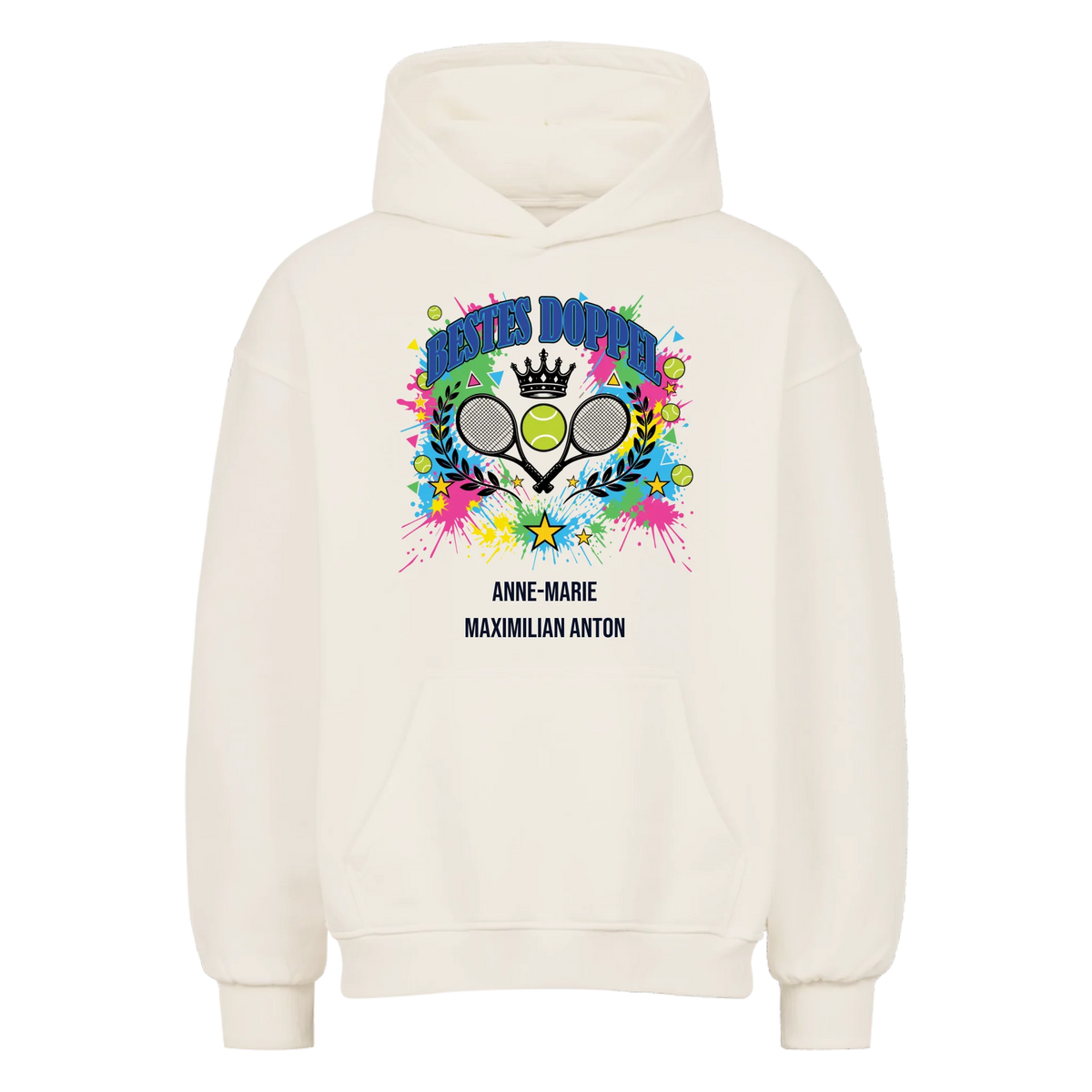 Bestes Doppel auf Oversized Hoodie, Farbe naturweiß