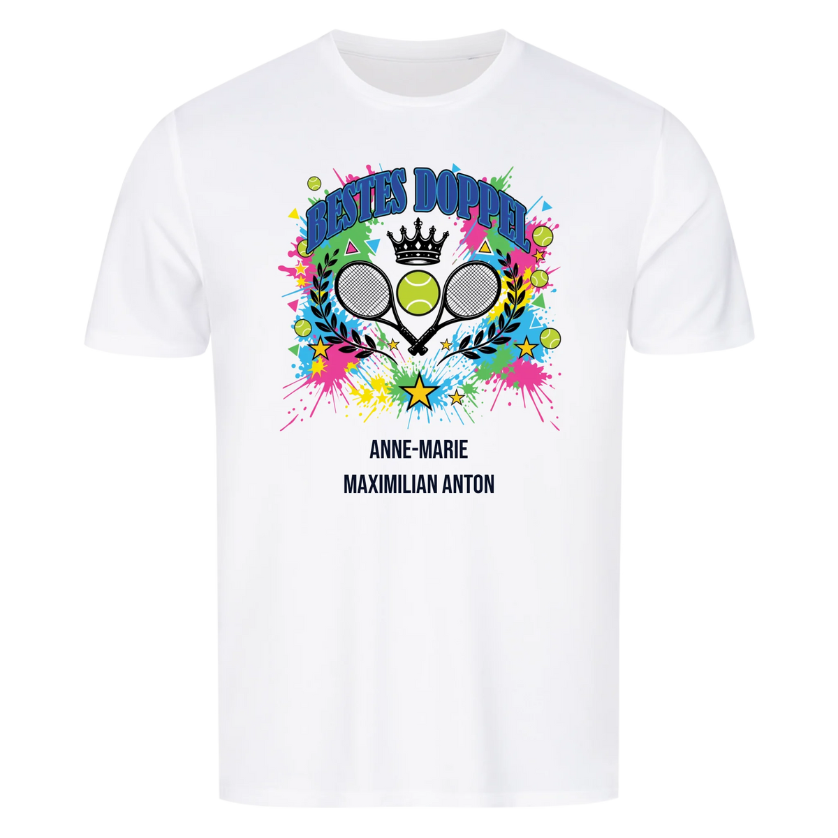 Bestes Doppel auf Herren Sport-Shirt, Farbe weiß