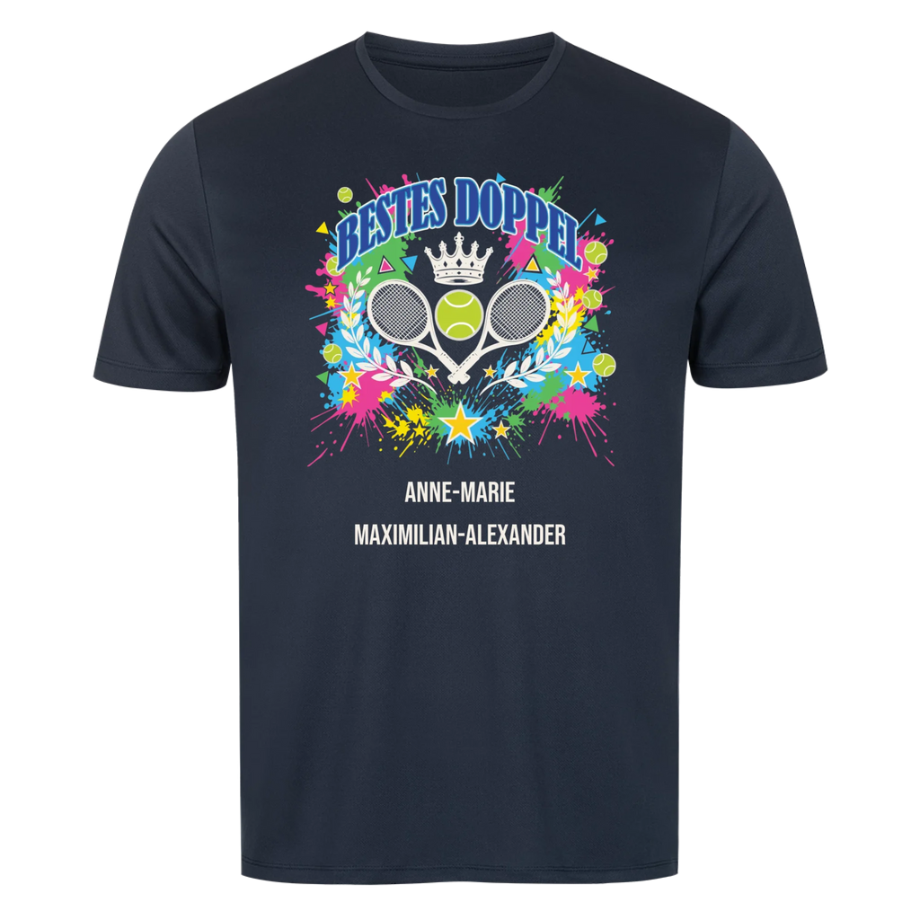Bestes Doppel auf Herren Sport-Shirt, Farbe marineblau