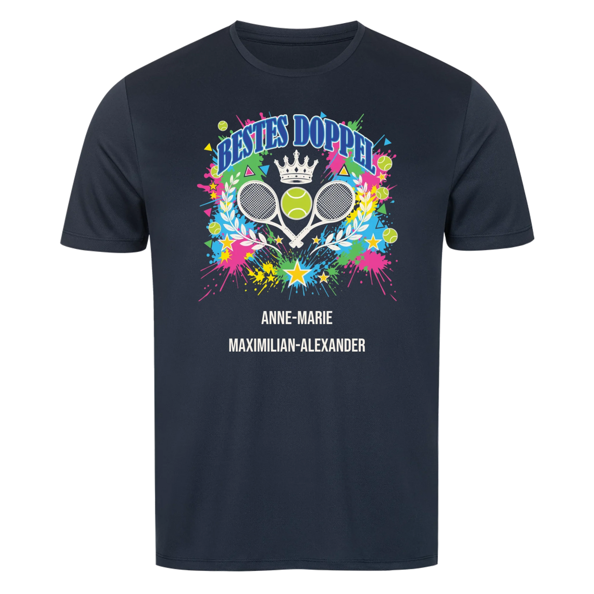 Bestes Doppel auf Herren Sport-Shirt, Farbe marineblau