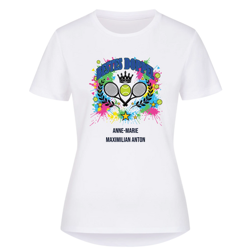Bestes Doppel auf Damen Sport-Shirt, Farbe weiß