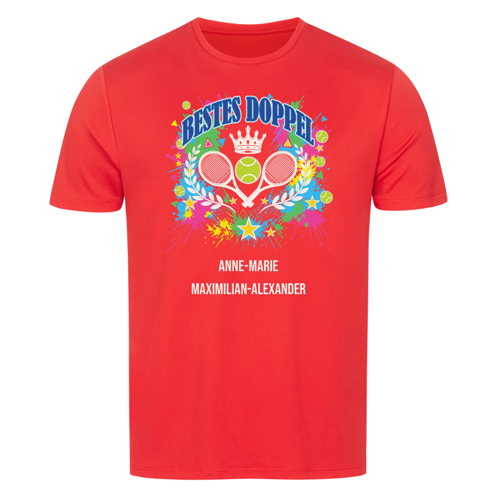 Bestes Doppel auf Herren Sport-Shirt, Farbe rot