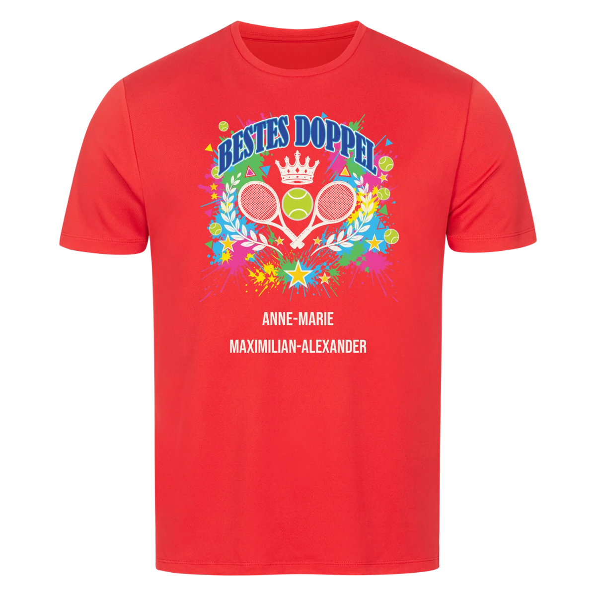 Bestes Doppel auf Herren Sport-Shirt, Farbe rot