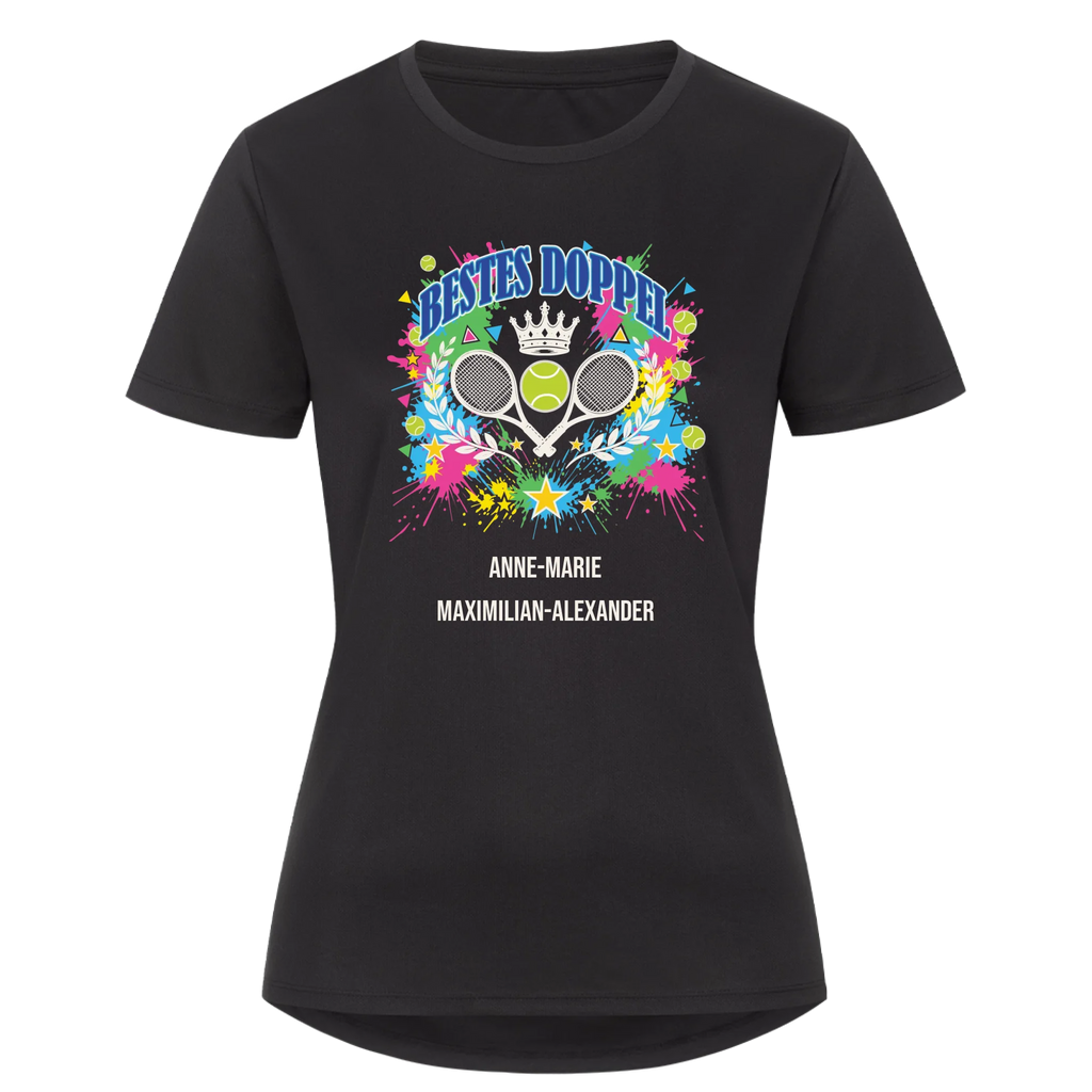 Bestes Doppel auf Damen Sport-Shirt, Farbe schwarz