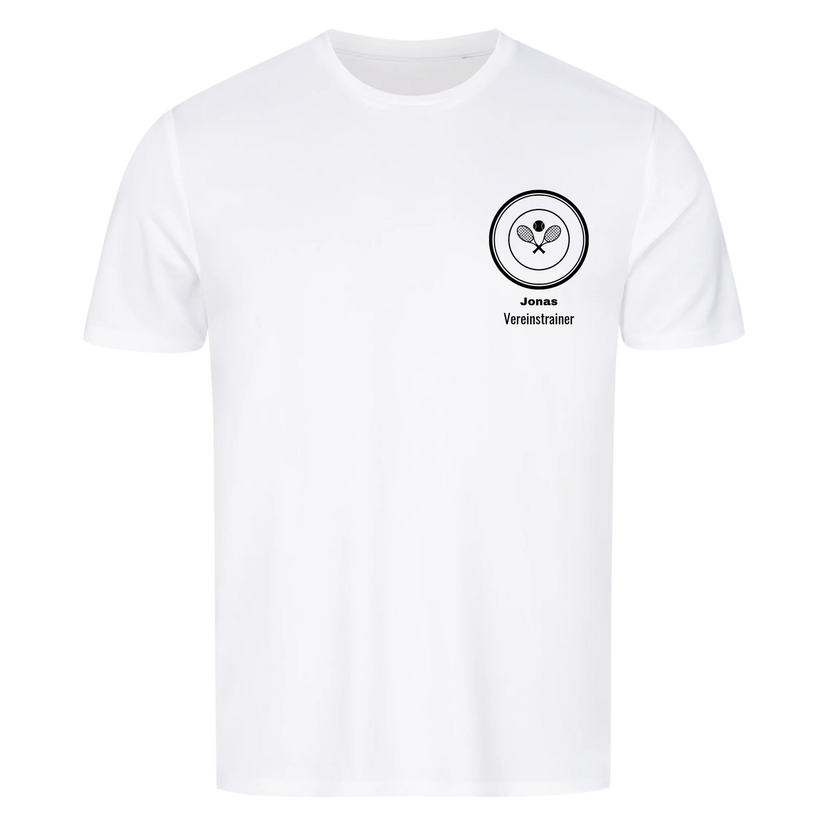 Vereinslogo auf Sport-Shirt, Farbe weiß